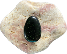 Goldfluss grün, Grünfluss, Schmuck Anhänger mit seitlicher Bohrung, Größe 30 x 20 mm - ohne Deko