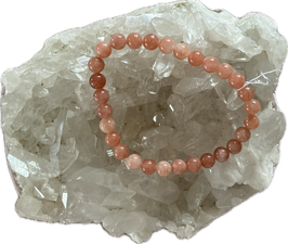Sonnenstein Armband, 6 mm Kugeln, 19 cm, elastisch Stretchband - ohne Deko