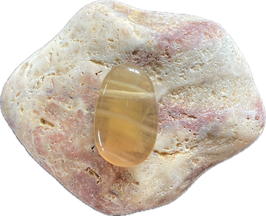 Fluorit gelb, Schmuck Anhänger mit seitlicher Bohrung, Größe 29 x 17 mm - ohne Deko
