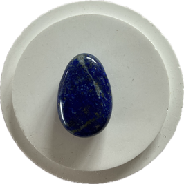 Lapislazuli, blau weiß gemustert mit Pyrit Anteil, Schmuck Anhänger mit seitlicher Bohrung, Größe 30 x 20 mm - ohne Deko