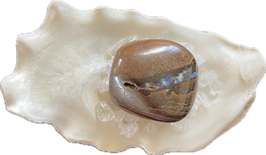 Boulder Opal, braun gemustert, Trommelstein, Größe 29 x 27 x 20 mm - ohne Deko