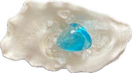 Aqua Aura, meeresblau, bedampft,  Kristall,  Größe 21 x 15 mm - ohne Deko