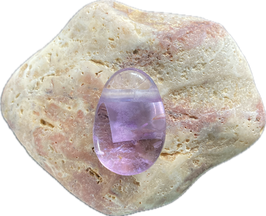 Amethyst hellviolett, Schmuck Anhänger mit seitlicher Bohrung, Größe 30 x 20 mm - ohne Deko