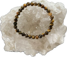 Tigerauge Armband, 6 mm Kugeln, 20 cm lang, elastisch Stretchband - ohne Deko