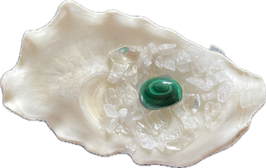 Malachit hell- dunkelgrün gemustert, Trommelstein, Größe 16 x 11 mm - ohne Deko