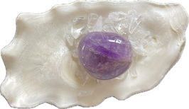 Amethyst violett Maserung, Trommelstein, Größe 25 x 21 mm - ohne Deko