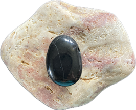 Onyx schwarz, Schmuck Anhänger mit seitlicher Bohrung, Größe 29 x 20 mm - ohne Deko