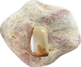 Mookait braun beige, Schmuck Anhänger mit seitlicher Bohrung, Größe 28 x 18 mm - ohne Deko