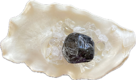 Obsidian - Apachenträne, Rauchobsidian, schwarz durchschimmernd, Trommelstein, 20 x 19 mm - ohne Deko