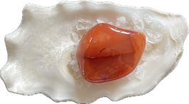 Karneol (Carneol) orange rot, Trommelstein, Größe 35 x 28 mm - ohne Deko