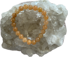 Aventurin orange/rot, Kugelarmband mit 8 mm Kugeln, Länge 19 cm, elastisches Stretchband - ohne Deko