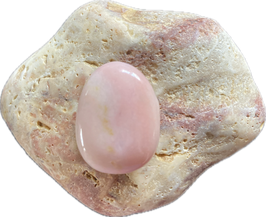 Opal pink, Schmuck Anhänger mit seitlicher Bohrung, Größe 30 x 23 x 11 mm - ohne Deko