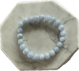Chalcedon Kugelarmband, Kugeldurchmesser 8 mm, Länge 19 cm lang, elastisches Band - ohne Deko