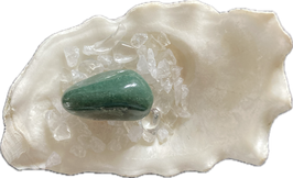 Pyrit Achat, dunkelgrün, Trommelstein, Größe 26 x 16 mm - ohne Deko