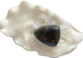 Turmalin schwarz - Schörl, Trommelstein, Größe 30 x 22 mm - ohne Deko