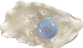 Angelit (Anhydrit), blau, Trommelstein, Größe 21 x 20 mm - ohne Deko