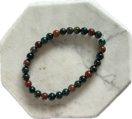 Heliotrop Kugelarmband, 6 mm Kugeln, elastisches Stretchband, 20 cm lang - ohne Deko