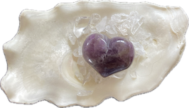 Amethyst Herz violett Maserung,  Größe 24 x 20 x 11 mm - ohne Deko