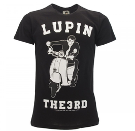 Lupin 3 III - Modello Lupin Vespa nera - t-shirt ufficiale nera