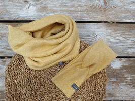 Schlupfloop Set gelb Kuschelwollstoff