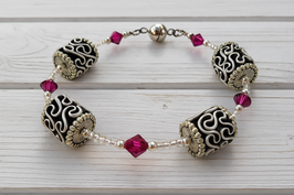 Armband pink mit Glasperlen