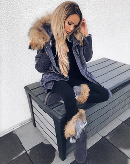 Cord Parka Grau