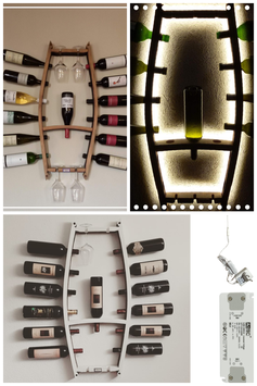 Cantinetta portabottiglie da parete (disponibile anche a LED)