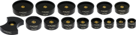 Horotec MSA 06.522 - Assortimento di 15 Tasselli Sintetici Reversibili a Bordi Angolati per Vetri con Anello di Tensione - Swiss Made
