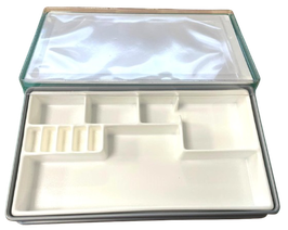 Scatola Termoformata Bassa Protezione Imbottita di Ammortizzante Espanso, con Coperchio e Tasca Portadocumenti 10 Comparti di Diverse Dimensioni -260x140x45mm - Made in Swiss