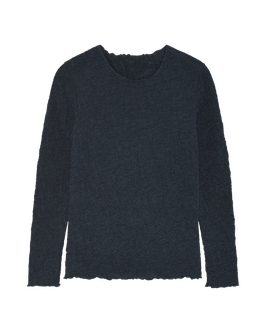 Shirt 4502 Midnight Blue Melange Bubble Wool von Blusbar
