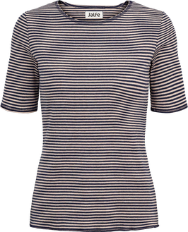 Kurzarmshirt 12847-1 Jeans-Natural Melange gestreift Melange von Jalfe