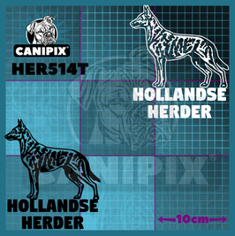 Aufkleber Hollandse Herder mit Text  514T