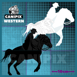 Aufkleber Westernpferd Siluette