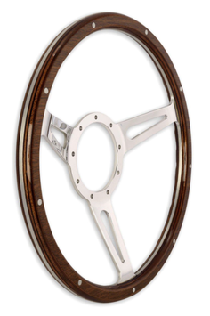 Volant en Bois trois branches 15" sans moyeu - 15" steering wheel