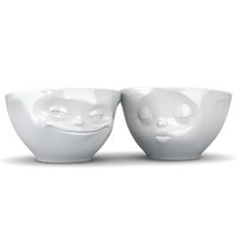 BOWL SET MEDIUM NR 1 'KISSING & GRINNING' 200 ML - TASSEN