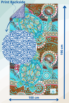 SNELDROGENDE HANDDOEK XL (TURTLE) 100 X 190 cm - SOOBLUU