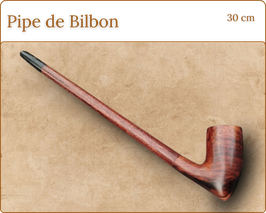 Pipe de Bilbon - en bois de Mahogani avec embout en Corne