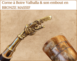 Corne à Boire & son embout en Bronze Massif