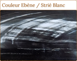 Plaque en corne - couleur ébène strié blanc
