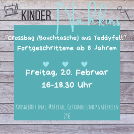 Nähkurs "Crossbag/Bauchtasche aus Teddyfell" für Fortgeschrittene