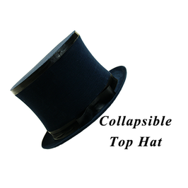 Premium Top Hat Collapsible / プレミアム トップハット（黒 飾りリボン付）