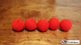 Color Knit Ball / カラー ニットボール（5個セット）【赤】