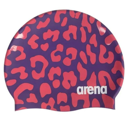 Arena Badekappe Leopard Skin Violet-Geranium