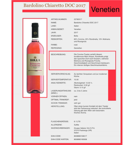 Bardolino Chiaretto DOC 2017*