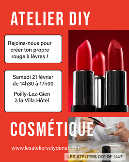Atelier DIY cosmétique - mon rouge à Lèvres