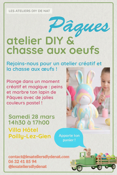 Atelier DIY Parents-Enfants - Pâques - Lapin marbré