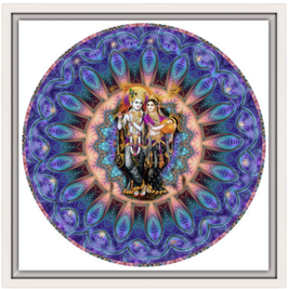 Mandala 20x20 cm sur toile sur châssis caisse américaine blanche (cadre) - NUMERO AU CHOIX