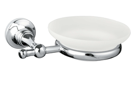 Nostalgie Wandseifenschale BOROMES mit Swarovski Elements Kristall (Schale satiniertes Glas)
