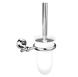 Nostalgie Wand-WC-Bürstengarnitur BOROMES mit Swarovski Elements Kristall (satiniertes Glas)