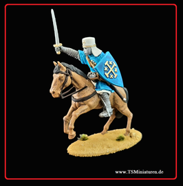 1x Medieval 54mm mounted Crusader #09 The Leper King